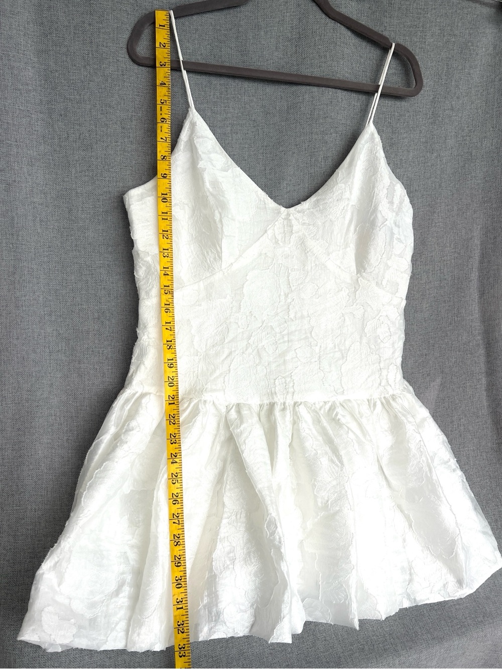 Caroline Constas  jacquard puff skirt spaghetti straps mini dress size white - Picture 12 of 15